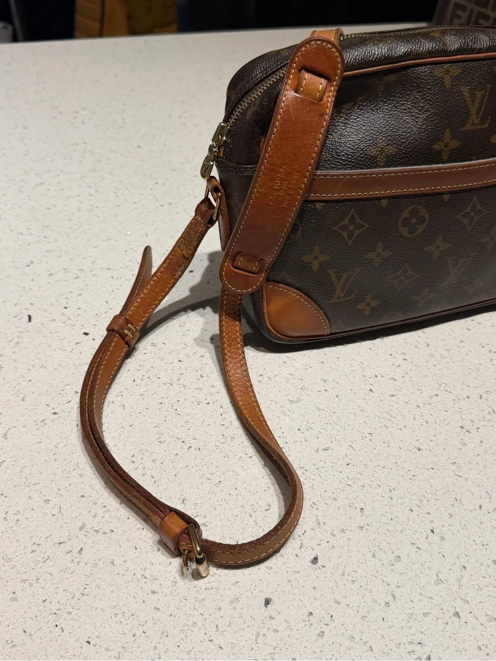 Louis Vuitton Monogram Crossbody Bag in Brown and Tan